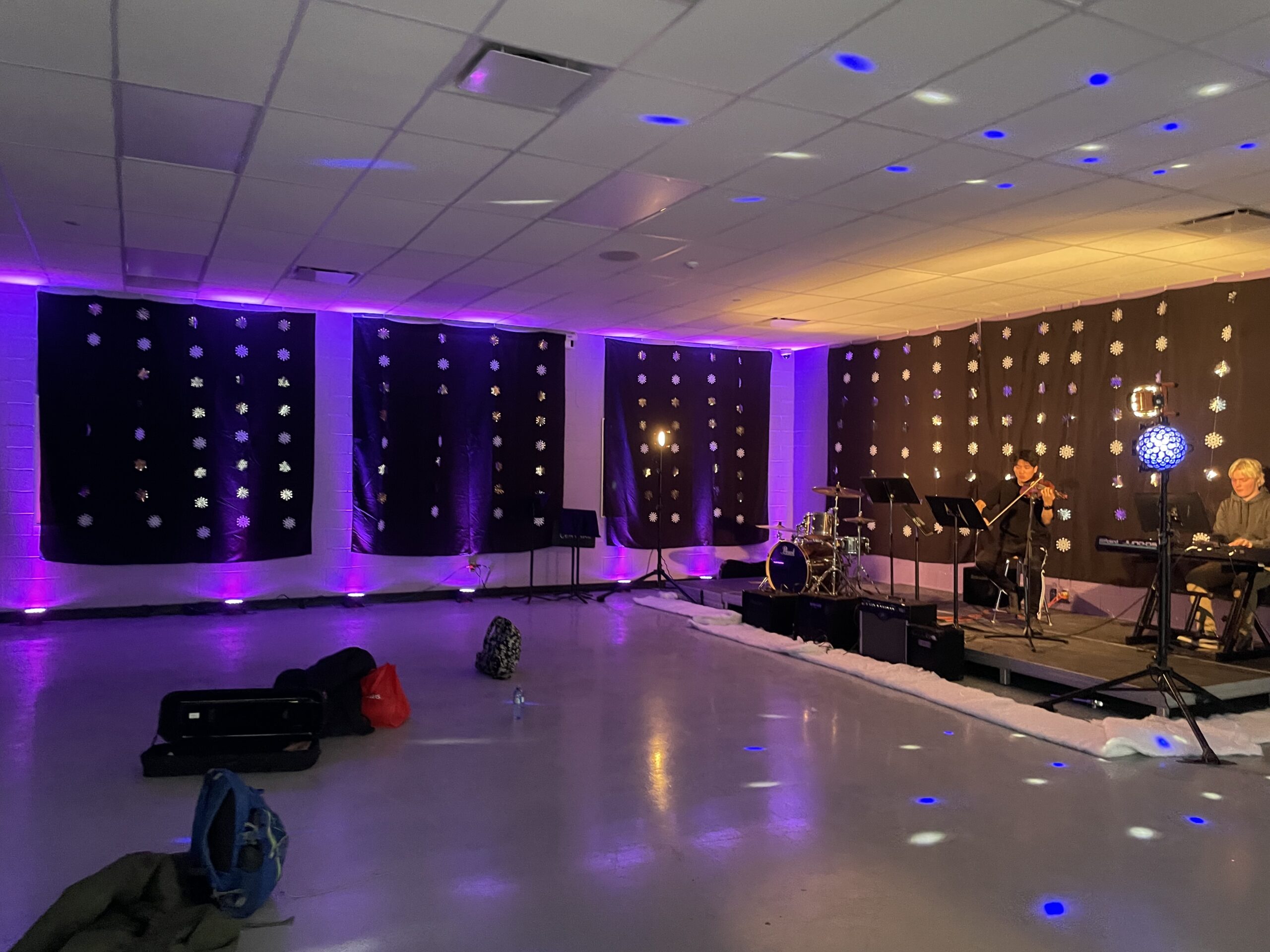 Allan setting up for the snowball dance