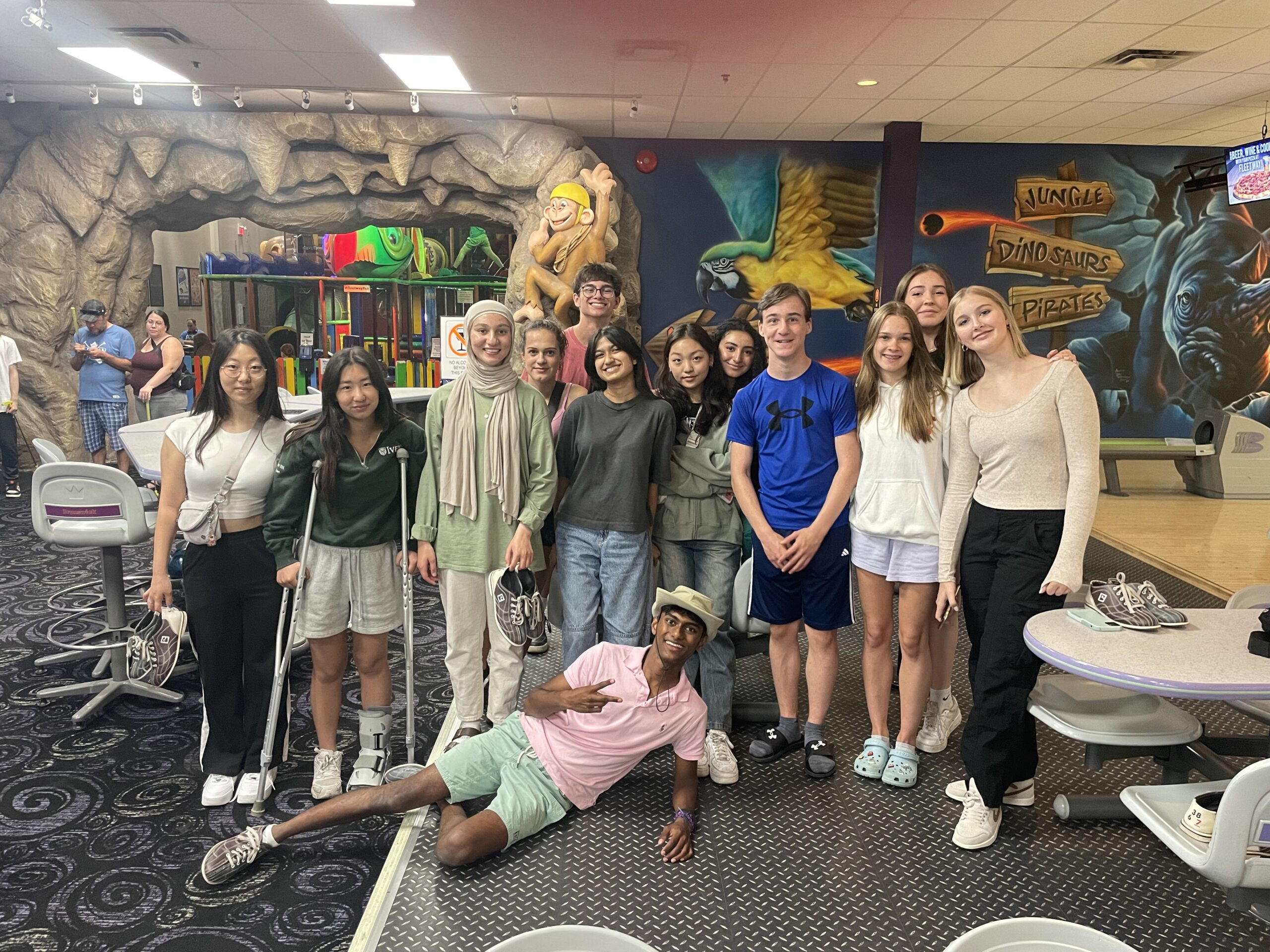 Allan with parliament going bowling